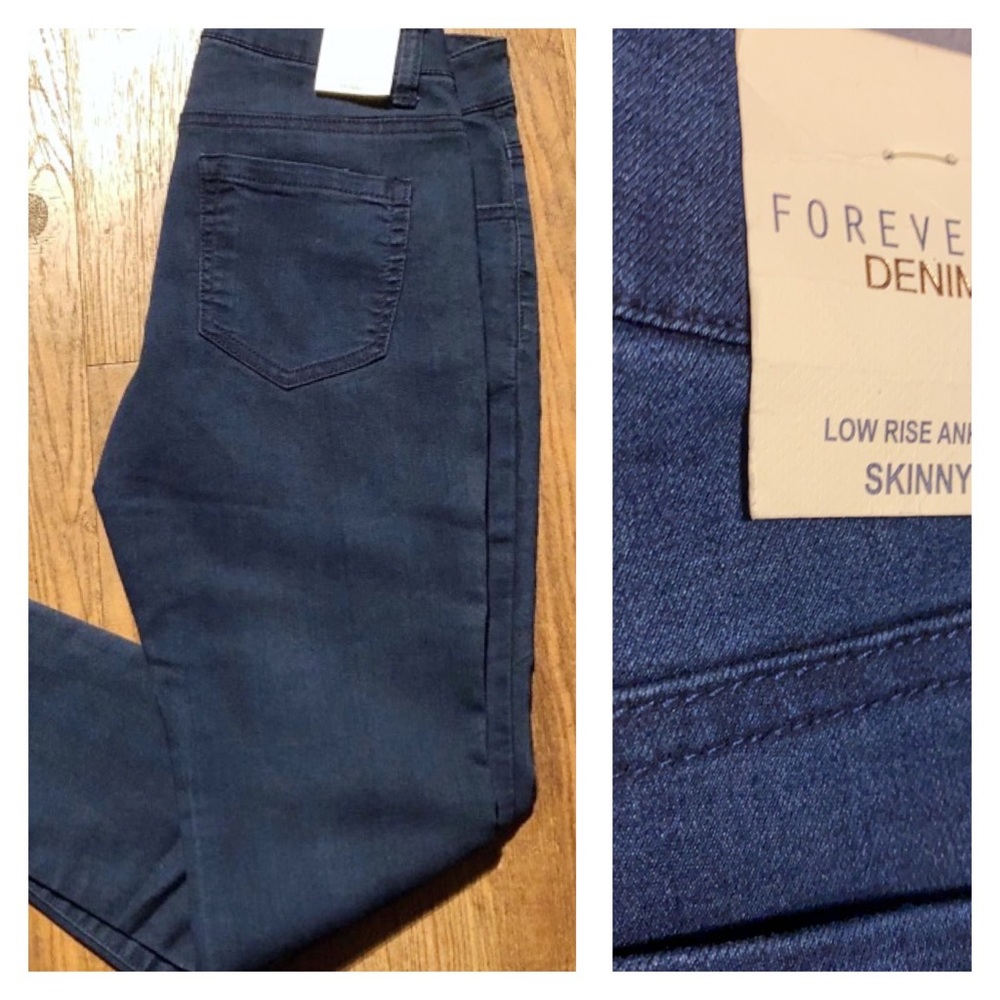🆕 Forever 21 Blue Skinny Ankle Jeans!!!  New with Tags!!! Size 28